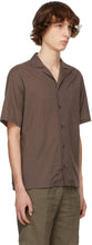 Z Zegna Brown Twill Short Sleeve Shirt