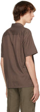Z Zegna Brown Twill Short Sleeve Shirt