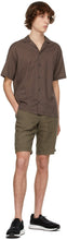 Z Zegna Brown Twill Short Sleeve Shirt