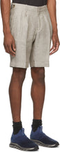 Z Zegna Grey Linen Yarn-Dyed Bermuda Shorts