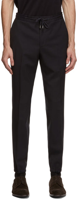 Z Zegna Navy Elastic Waist Dress Trousers - Z Zegna Navy Taille élastique Pantalon - Z Zegna 해군 탄성 허리 드레스 바지