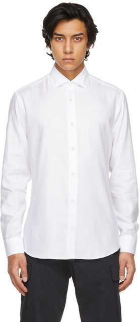 Z Zegna White Stretch Twill Shirt - Z Zegna Shirt sergé d'étirement blanc - Z Zegna 화이트 스트레치 능 직물 셔츠