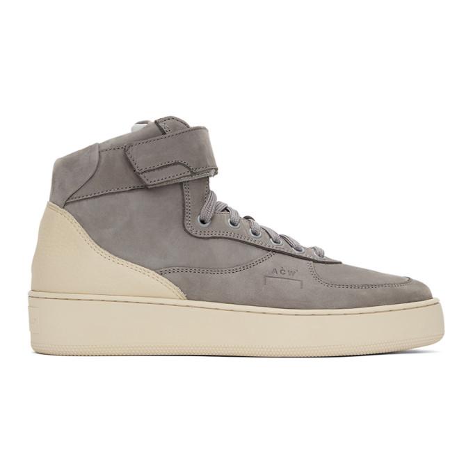 A-COLD-WALL* Grey Suede Rhombus Hi-Top Sneakers