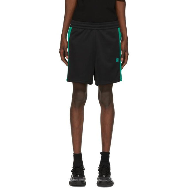 Acne Studios Black and Green Side-Stripe Track Shorts