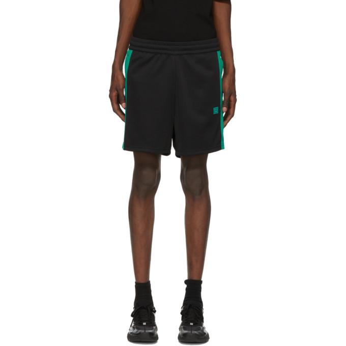 Acne Studios Black and Green Side-Stripe Track Shorts