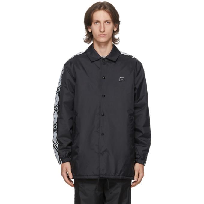 Acne Studios Black Face Motif Coach Jacket