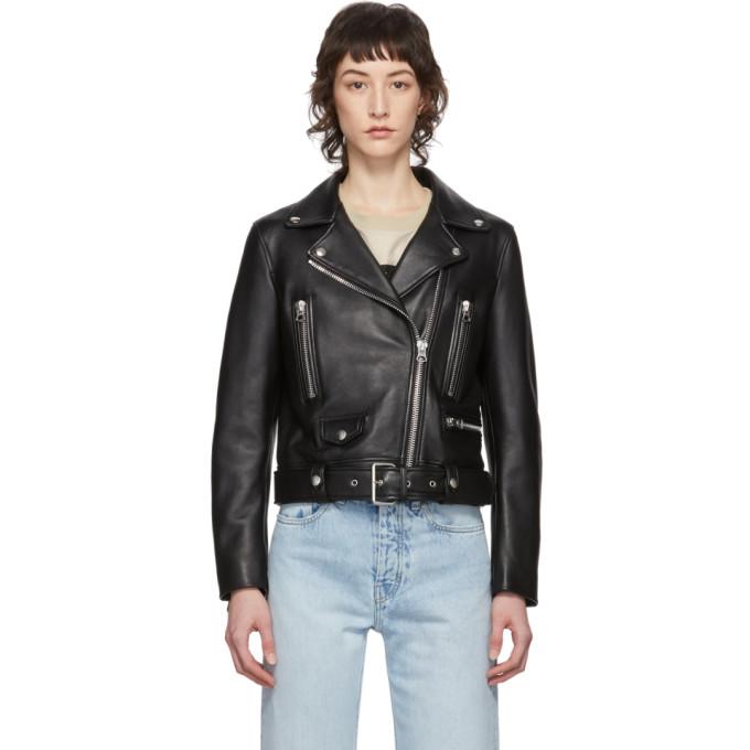 Acne Studios Black Leather Cropped Jacket