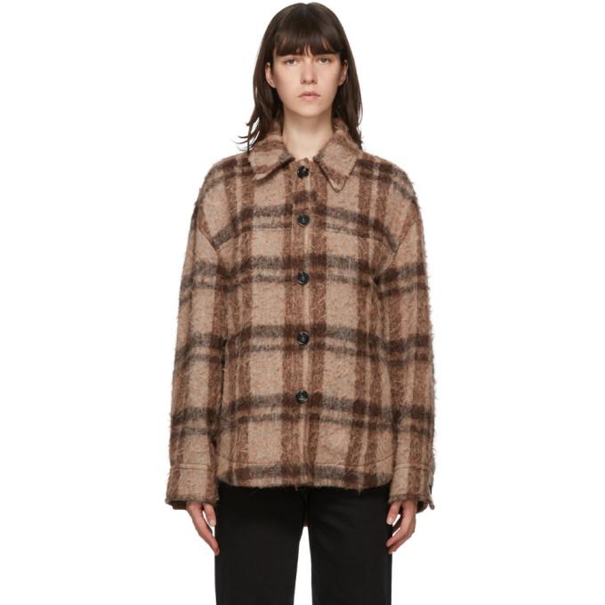 Acne Studios Brown and Orange Wool Check Jacket