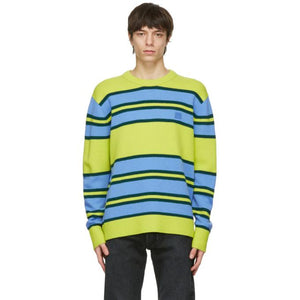 Acne Studios Green and Blue Wool Striped Sweater