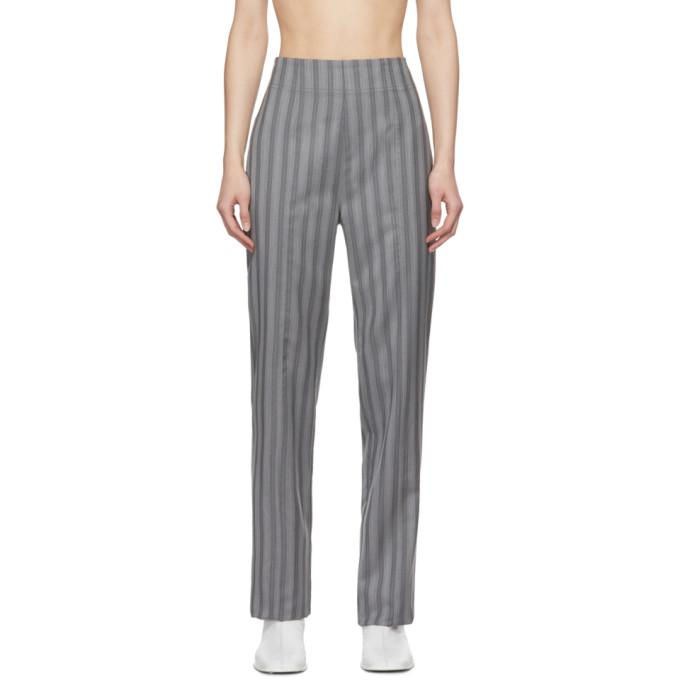 Acne Studios Grey Wool Pinstripe Trousers