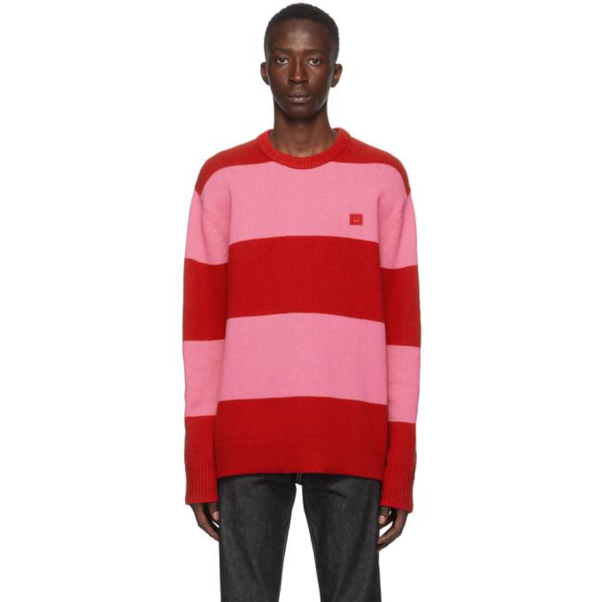 Acne Studios Red and Pink Wool Sweater