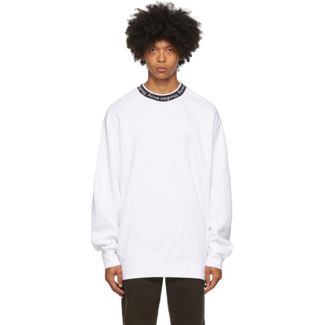 Acne Studios White Jacquard Logo Sweatshirt
