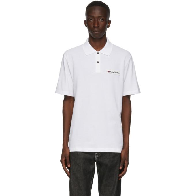 Acne Studios White Logo Patch Polo