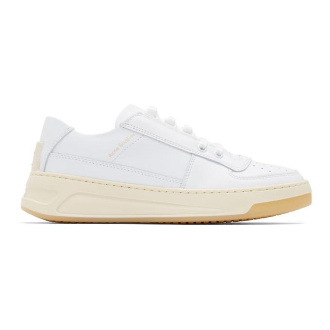Acne Studios White Steffey Lace-Up Sneakers