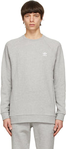 adidas Originals Grey Trefoil Essentials Crewneck Sweatshirt - Adidas Originals Grey Trefoil Essentials Sweat-shirt Crewneck - Adidas Originals Grey Trefoil Essentials Crewneck Sweatshirt