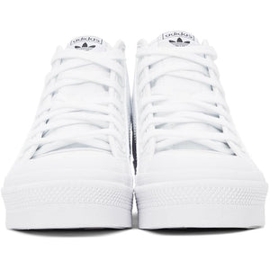 adidas Originals White Nizza Platform Mid Sneakers