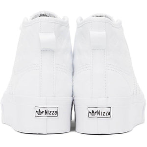 adidas Originals White Nizza Platform Mid Sneakers