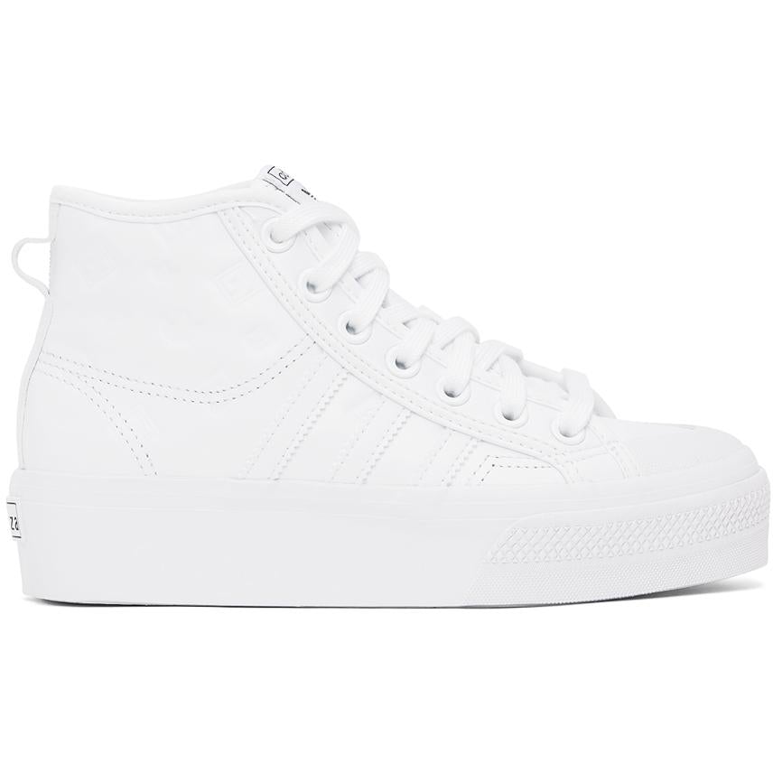 adidas Originals Nizza – White Sneakers Mid BlackSkinny Platform