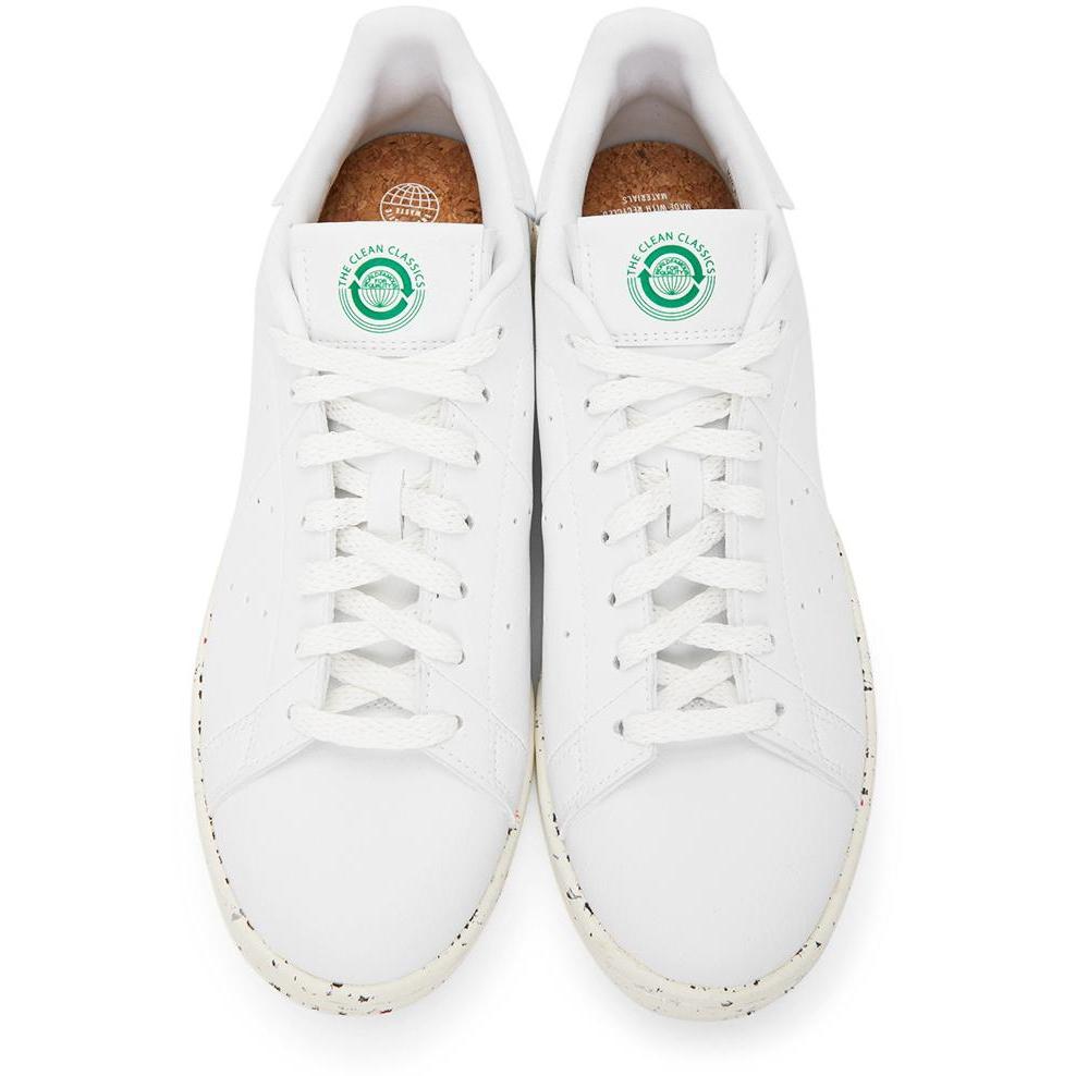 adidas Originals White Vegan Leather Stan Smith Sneakers - Adidas Originals Stealers Stan Stan Smith Stan Star Stankers - 아디다스 오리지널 화이트 비건 가죽 Stan Smith Sneakers.