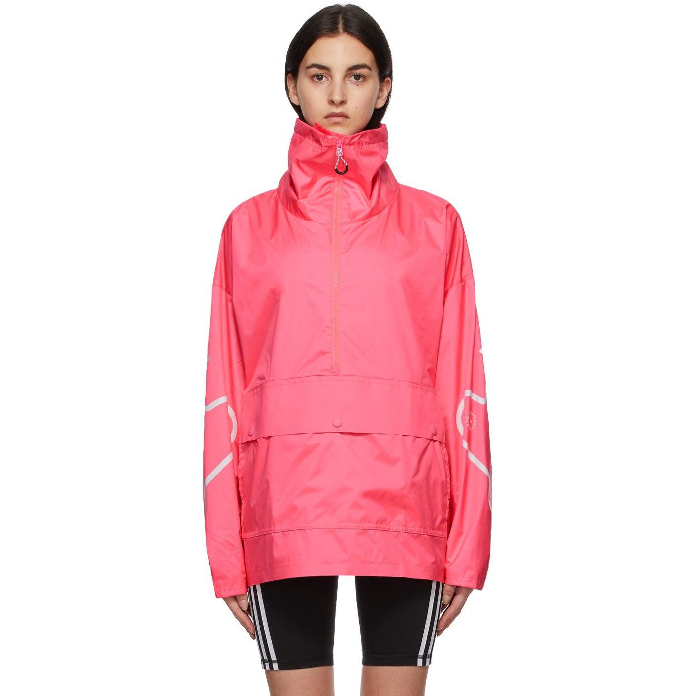 adidas by Stella McCartney Pink Half-Zip Mid-Length Jacket 