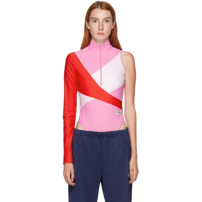 adidas LOTTA VOLKOVA Pink Colorblocked One Sleeve Bodysuit 