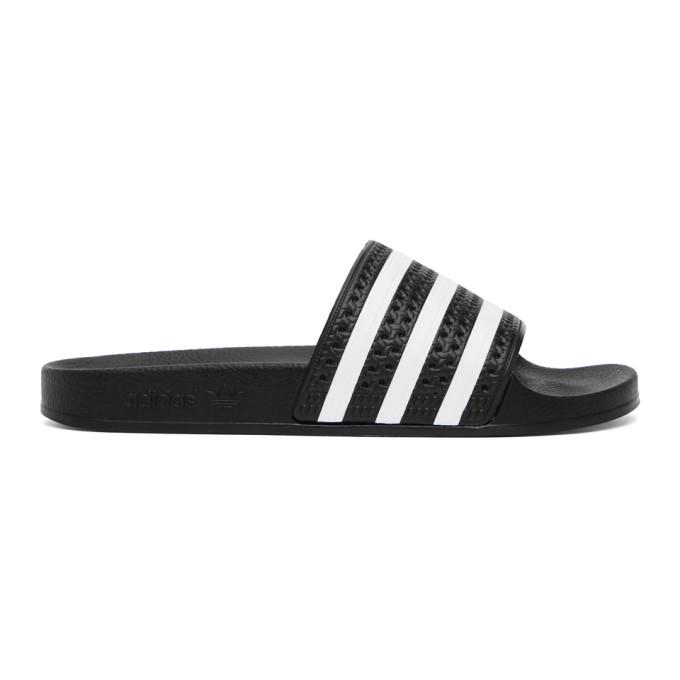 adidas Originals Black and White Adilette Slides