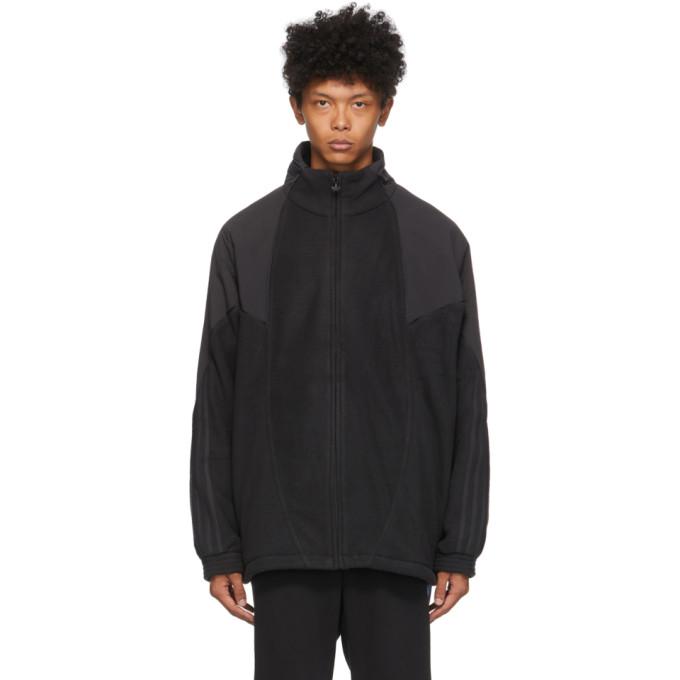adidas Originals Black Polar Fleece Big Trefoil Jacket