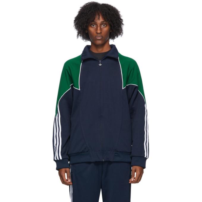 adidas Originals Navy and Green Trefoil Abstract Jacket