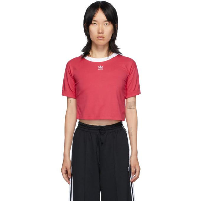 adidas Originals Pink Logo Crop T-Shirt