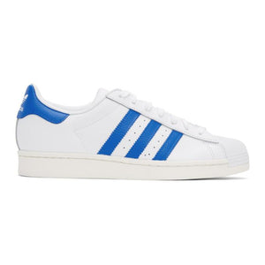 adidas Originals White and Blue Superstar Sneakers