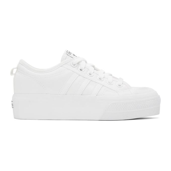adidas Originals White Nizza Platform Sneakers