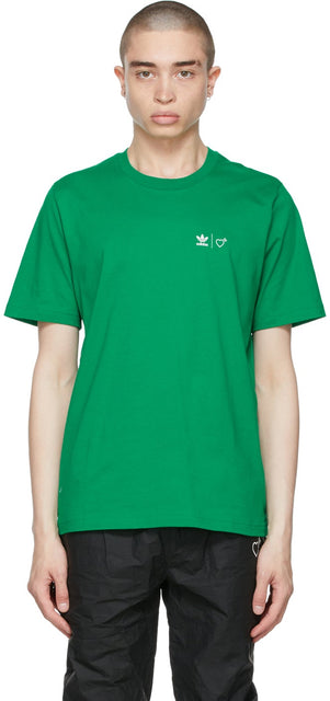 adidas x Human Made Green Graphic T-Shirt - T-shirt graphique vert fabriqué à Adidas X - 아디다스 X 인간의 녹색 그래픽 티셔츠를 만든