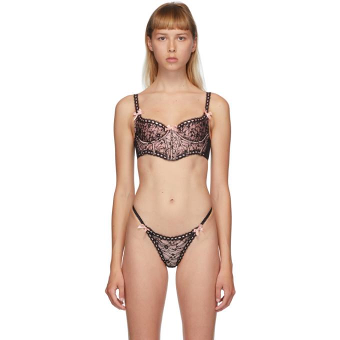 Agent Provocateur Black and Pink Gracelyn Bra