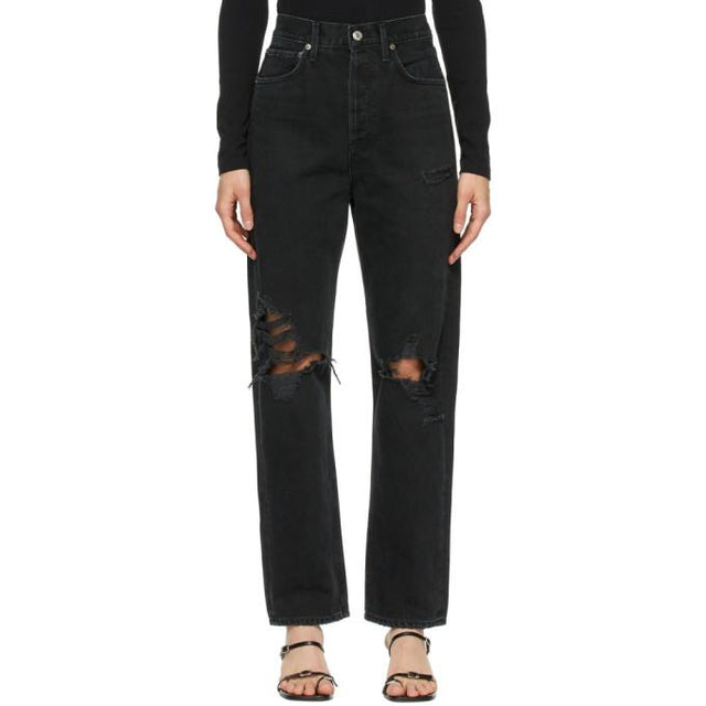 AGOLDE Black 90s Mid-Rise Loose Fit Jeans