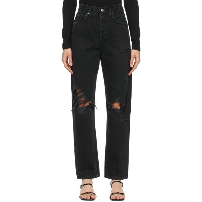 AGOLDE Black 90s Mid-Rise Loose Fit Jeans