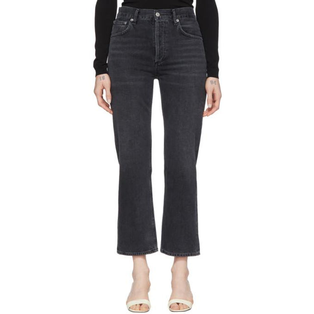 AGOLDE Black Ripley Straight Jeans