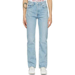 AGOLDE Blue Lana Low-Rise Vintage Straight Jeans