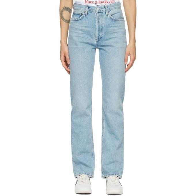 AGOLDE Blue Lana Low-Rise Vintage Straight Jeans
