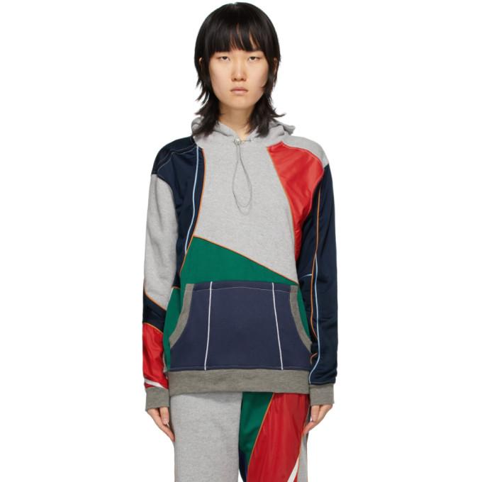 Ahluwalia Grey and Multicolor Patchwork Hoodie
