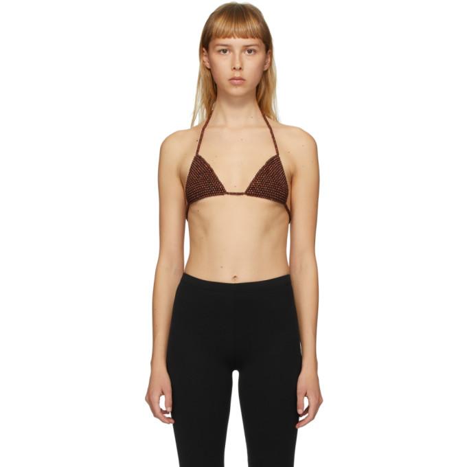 Alanui Brown Glass Bead Bra