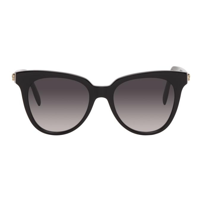 Alexander McQueen Black Acetate Square Sunglasses