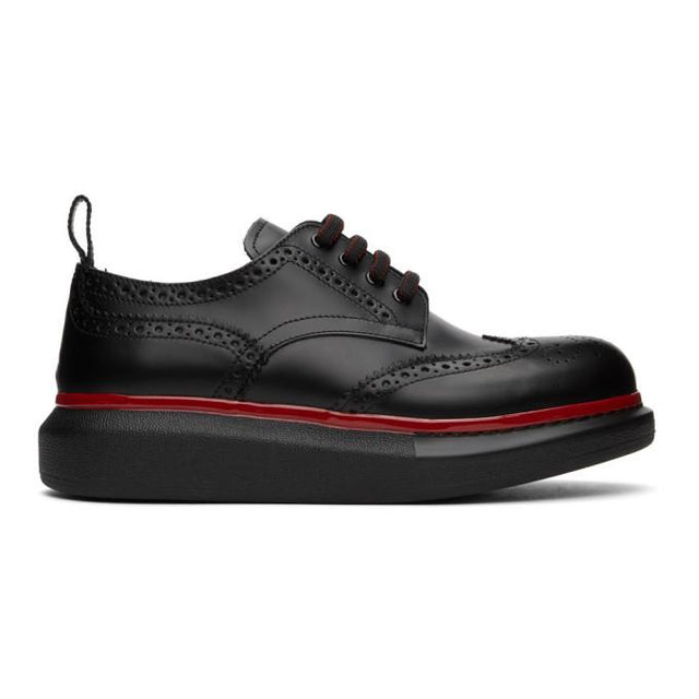 Alexander McQueen Black and Red Hybrid Oversized Brogues