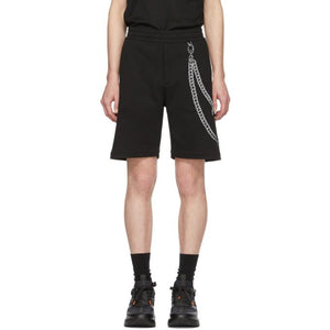 Alexander McQueen Black Chain Embroidery Shorts