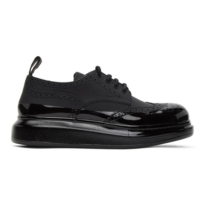 Alexander McQueen Black Coated Hybrid Brogues