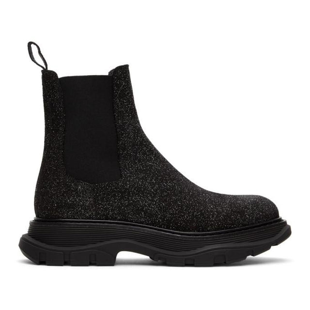 Alexander McQueen Black Galaxy Chelsea Boots
