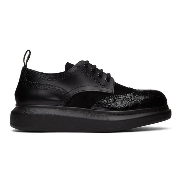 Alexander McQueen Black Hybrid Oversized Brogues