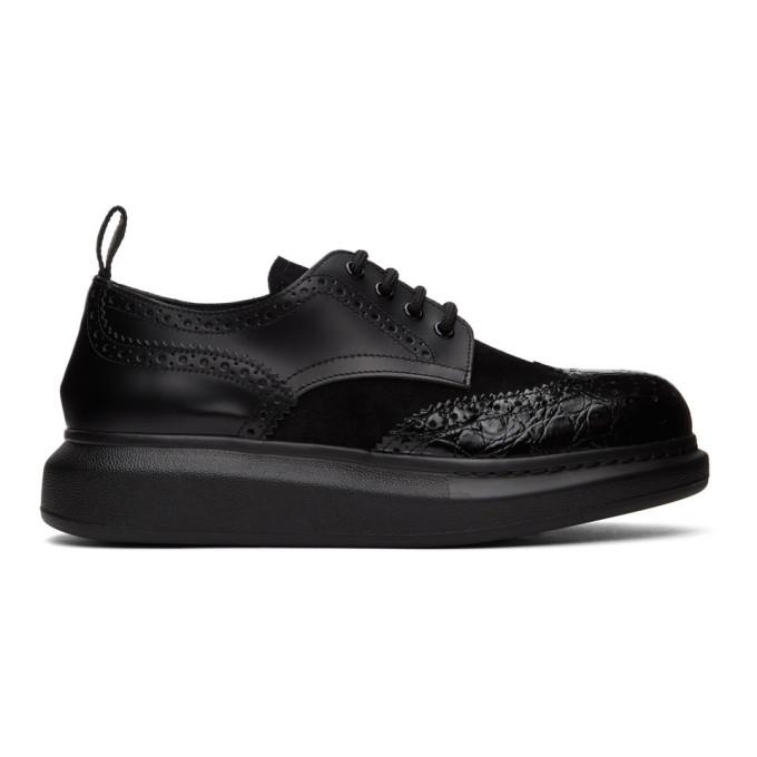Alexander McQueen Black Hybrid Oversized Brogues