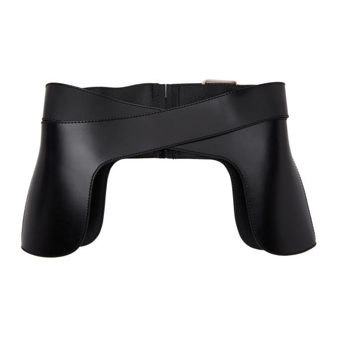 Alexander McQueen Black Leather Corset Belt
