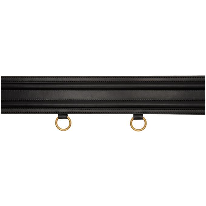Alexander McQueen Black Leather Double-Buckle Belt
