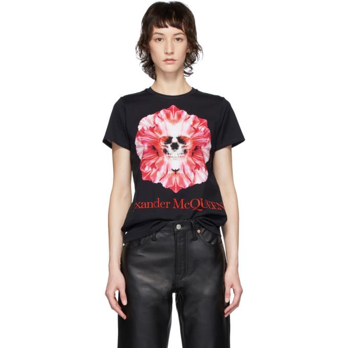 Alexander McQueen Black Skull Flower T-Shirt